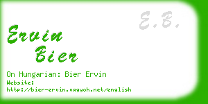 ervin bier business card